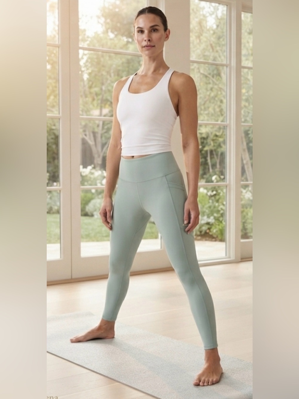 Athleta High Rise Pocket Leggings Sage  Green Size  M